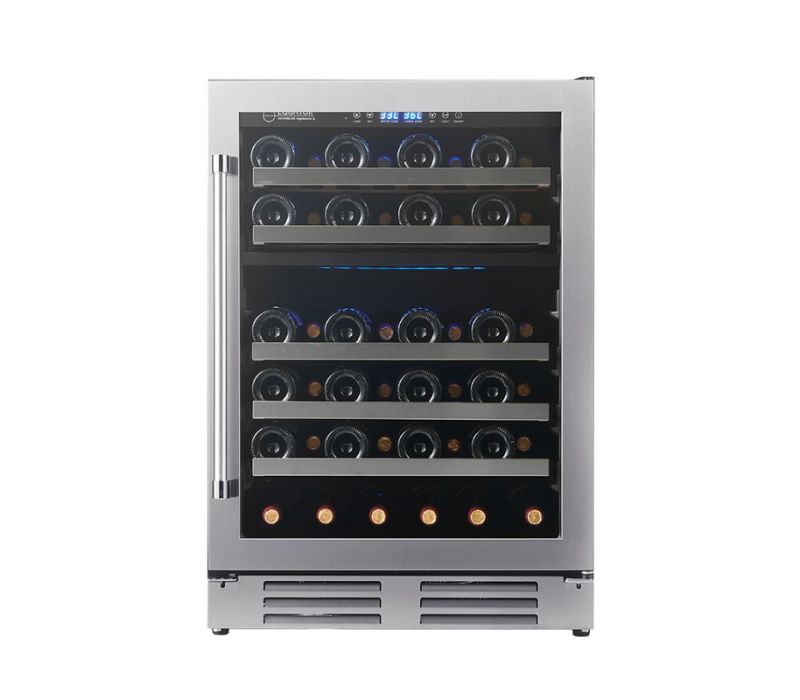 Equator Dual Zone 52-Bottle Free Standing/Built-in Wine Cooler in Stainless 